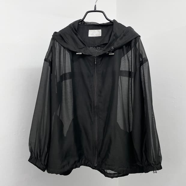 블랙 시어 스트링 자켓 