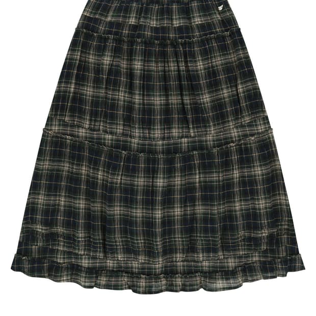 코이세이오 체크스커트 SHIRRING MIDI SKIRT CHECK