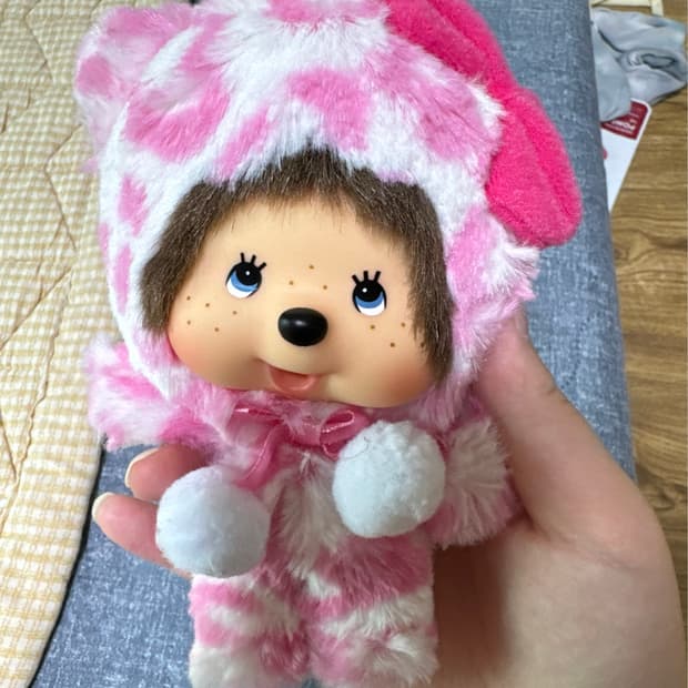 몬치치 대두 핑크 호피 키링 판매중 새상품 택 O