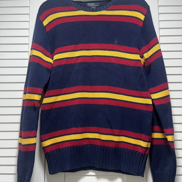 폴로 랄프로렌 스트라이프 코튼 니트 스웨터 여자 L size