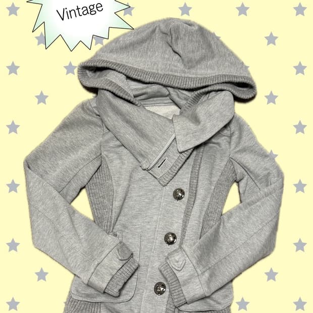 Vintage 하이넥 버튼 자켓
