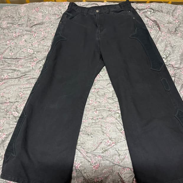 3) 폴리테루 플뢰르 팬츠 워시드 블랙 판매해요.