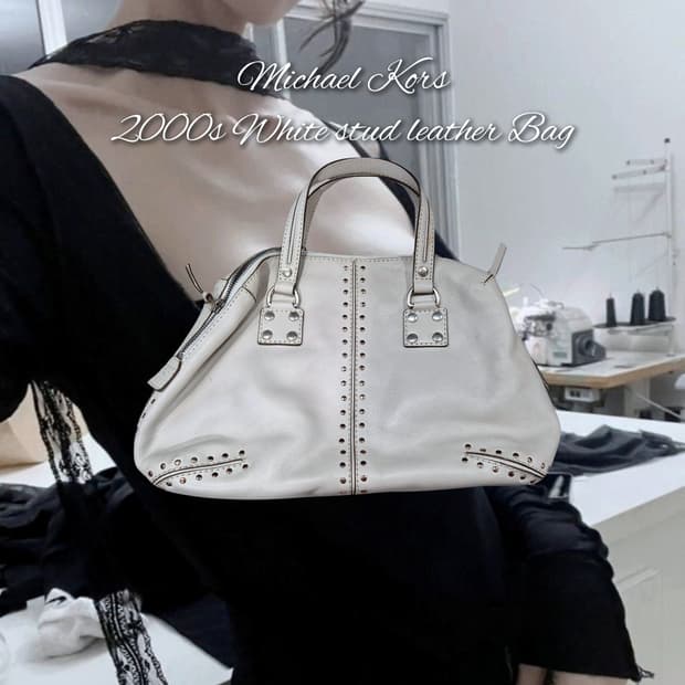 Michael Kors 2000s White stud leather Ba