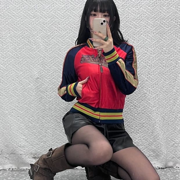본더치 레트로 Y2K 90's 빅로고 바시티 져지 집업 M C11640