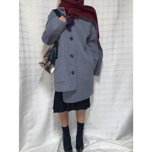 vivienne westwood 머플러 일체형 울·캐시미어 코트 