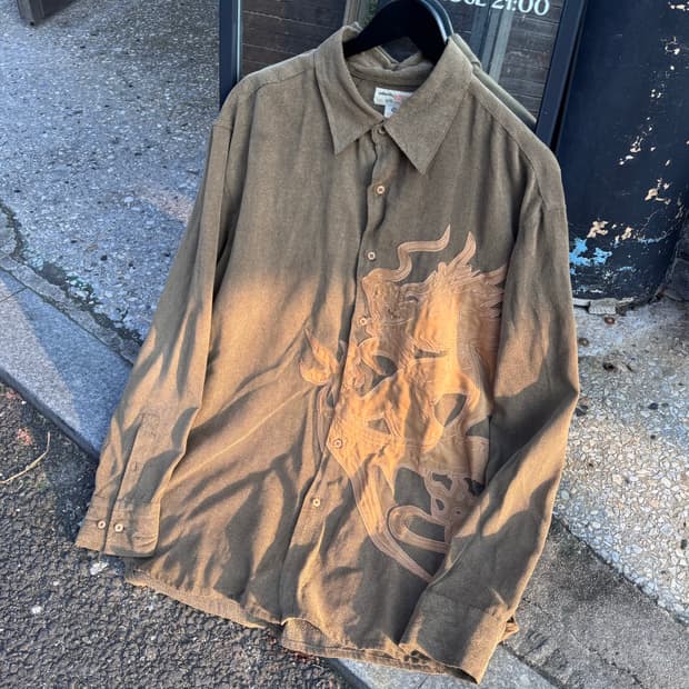 80s 펠레펠레 드래곤 자수 셔츠