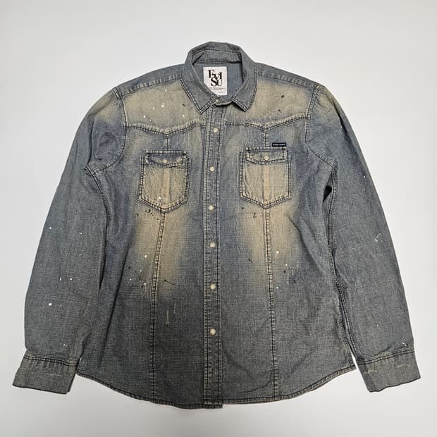 에비수 데님 셔츠