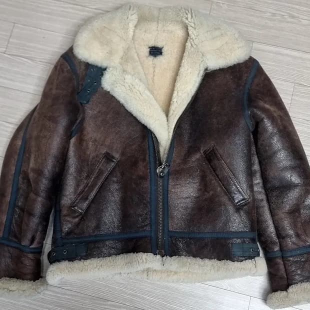 미군 밀리터리 b-3 무스탕 천연 양가죽 양털 브라운(100)