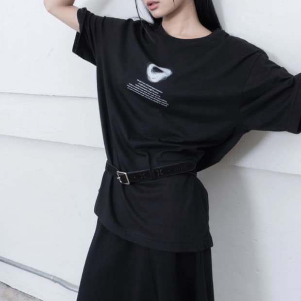 우화 레터링 반팔 티셔츠