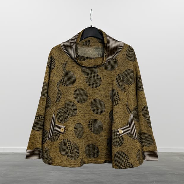 빈티지 도트 니트 케이프