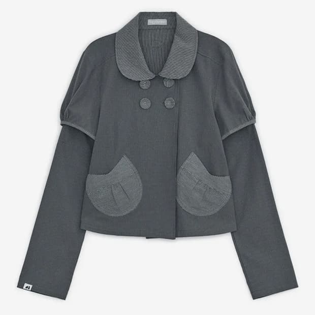 새상품 허그유어스킨 디테쳐블 라운드 자켓