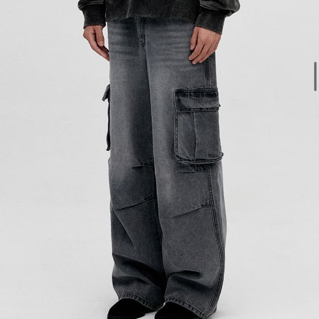 비바스튜디오 WIDE CARGO DENIM PANTS [GRAY]