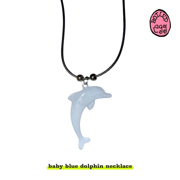 baby blue dolphin necklace