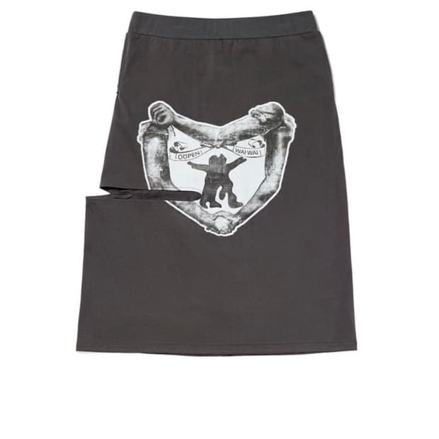 Open yy HUG&HEART CUTOUT SKIRT 챠콜 스커트 치마