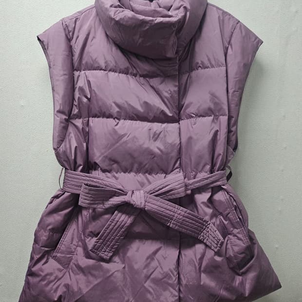 셀렙샵 벨티드 퍼플 패딩 조끼 88  새상품  미사용
