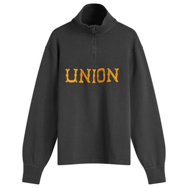 RRL union applique half zip knit (L)