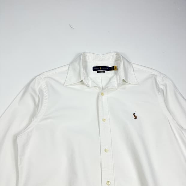 폴로 랄프로렌 포니 커스텀 핏 화이트 셔츠 (M)