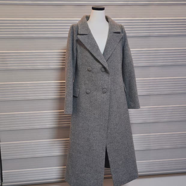 《새상품》헤링본 알파카 롱코트