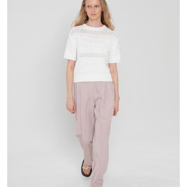 르바 더블핀턱 나일론 팬츠