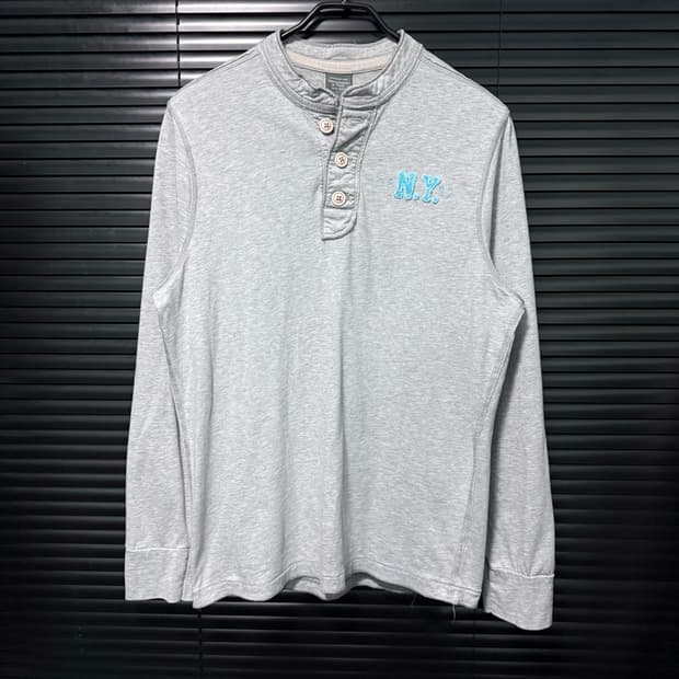 아베크롬비 긴팔 티셔츠 롱슬리브리스 회색 그레이 민트 하늘색 L 100