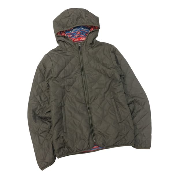 벤쿠베르(VENT COUVERT) 빈티지 카키 퀼팅 후드 자켓 (M)