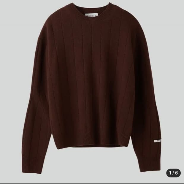 렉토 러블리 라운드넥 니트 레드브라운 L
