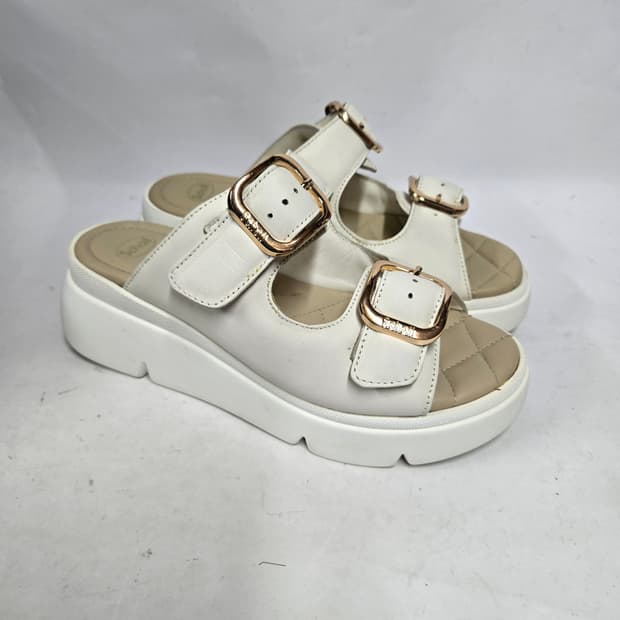 Scholl 숄 화이트 버클 플랫폼 샌들 37 235~240