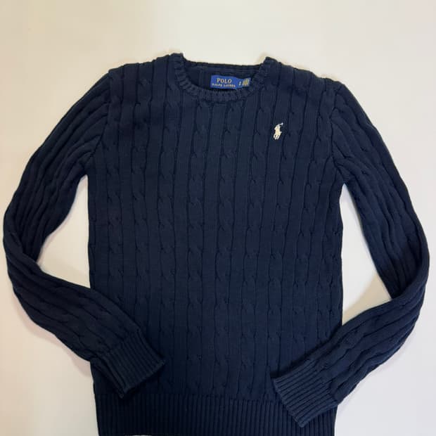폴로랄프로렌 네이비 꽈배기 니트(S사이즈)