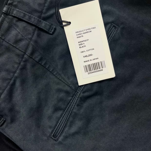 25aw 오라리 다이드 치노 내로우 블랙/4