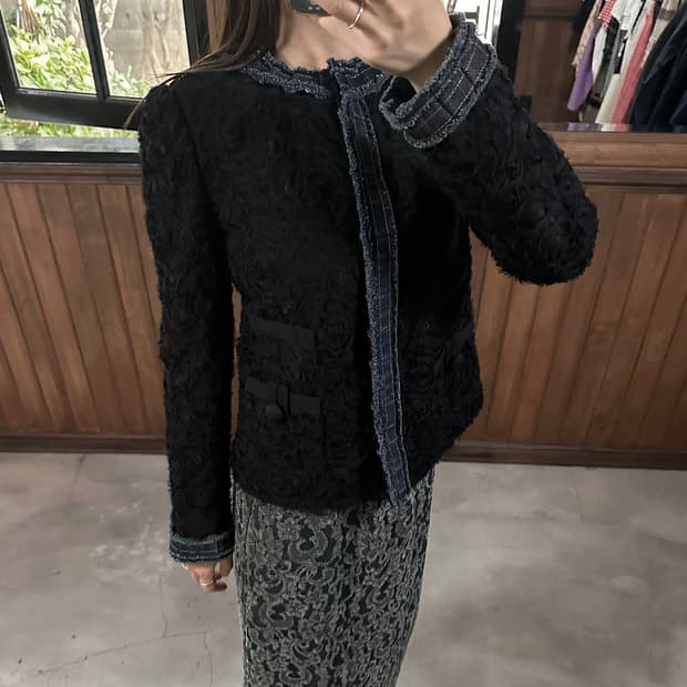 DOLCE&GABBANA denim point lace jacket