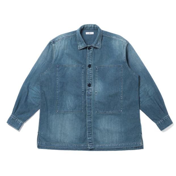후지토 army shirt used blue L size