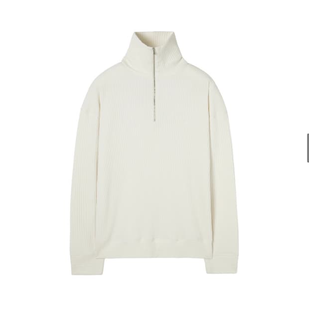 (새상품) 인사일런스 하프 집업 니트 크림 