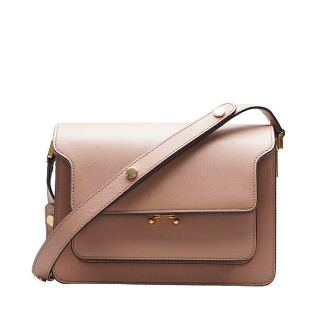 (중고) 마르니 베이지 사피아노 트렁크 미듐 숄더백