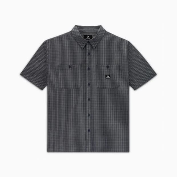 컨버스 플레이드 쇼트 슬리브 셔츠 샤크스킨 플래드