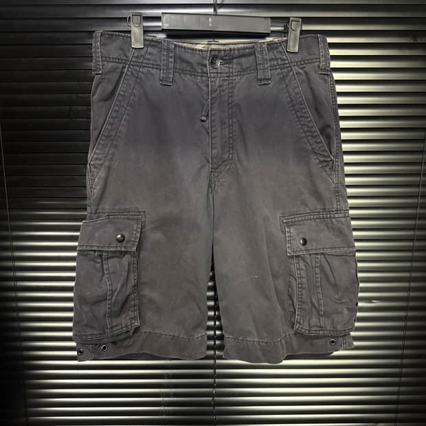 리바이스 워시드 코튼 카고 팬츠 반바지 건빵 차콜 29 밀리터리 워크