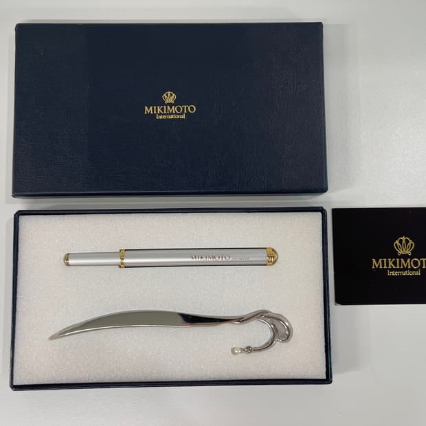 미키모토 펄 진주 장식 볼펜, 북마크 세트 A MIKIMOTO