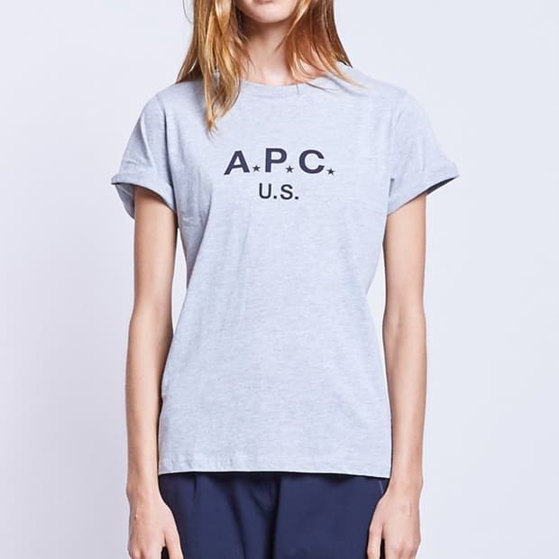 (새상품) 아페쎄 A.P.C. 연그레이 반팔 티셔츠 XS사이즈