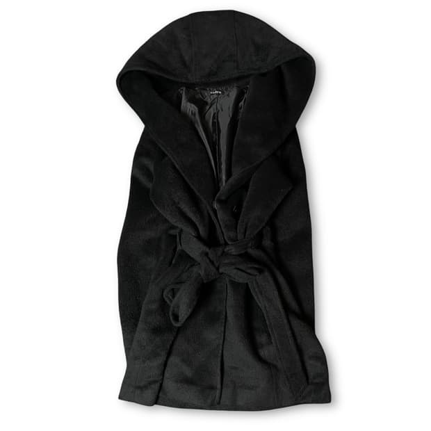 SUREVE 블랙 벨트 숄 코트