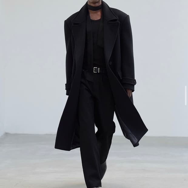 세비지 더블 브래스티드 코트 블랙