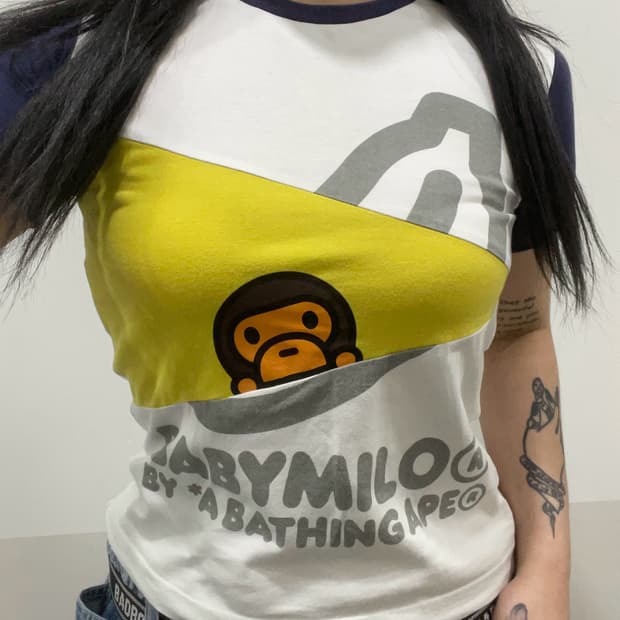 Bape kids 베이프 베이비 마일로 컬러블록 반팔티셔츠