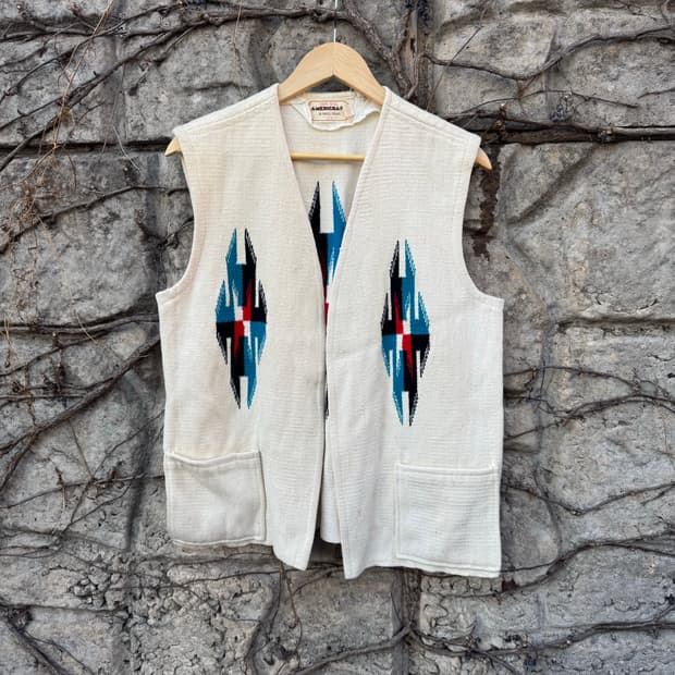 60~70s americraft 빈티지 오르테가 치마요 베스트 조끼
