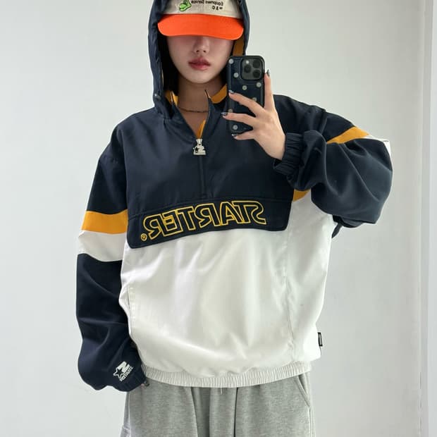 스타터 후드 아노락 집업