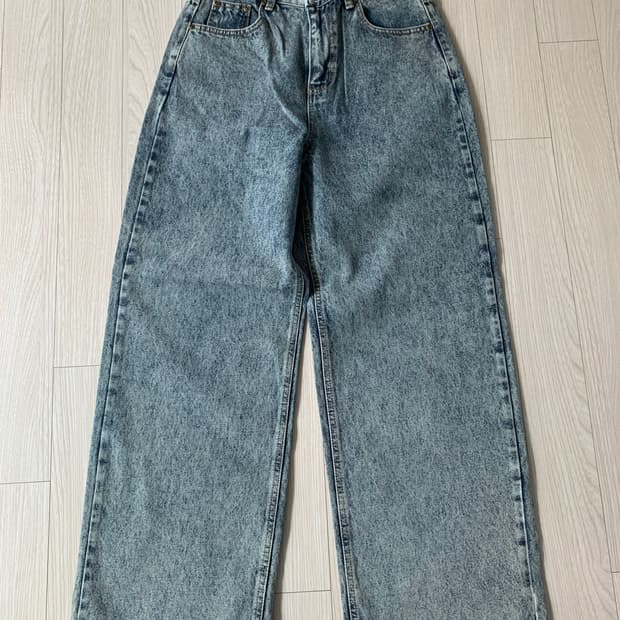 블루 워싱 데님 와이드 팬츠 (새제품)