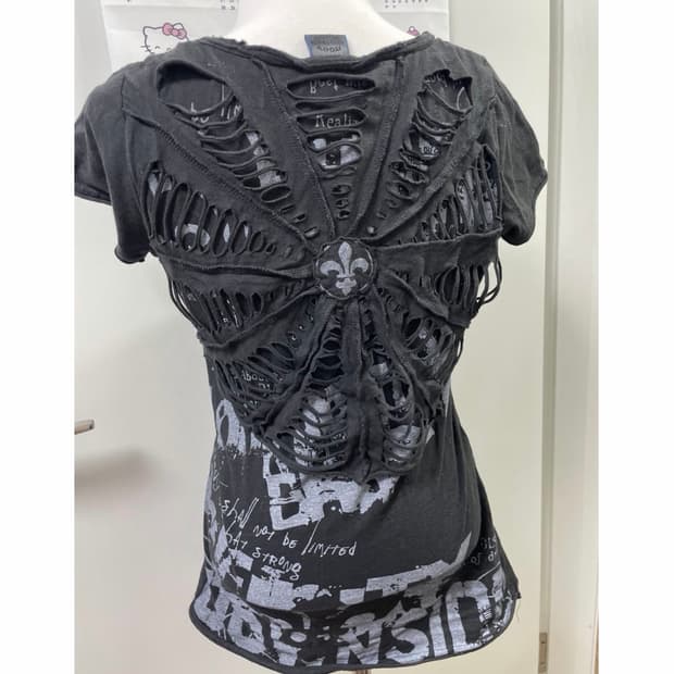 오늘만)레이어룸 스파이더 거미줄 반팔티셔츠 펑크 갸루 그런지
