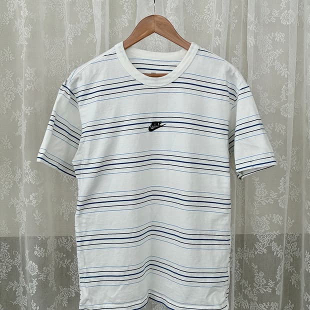 M) 나이키 스트라이프 반팔 티셔츠 블루