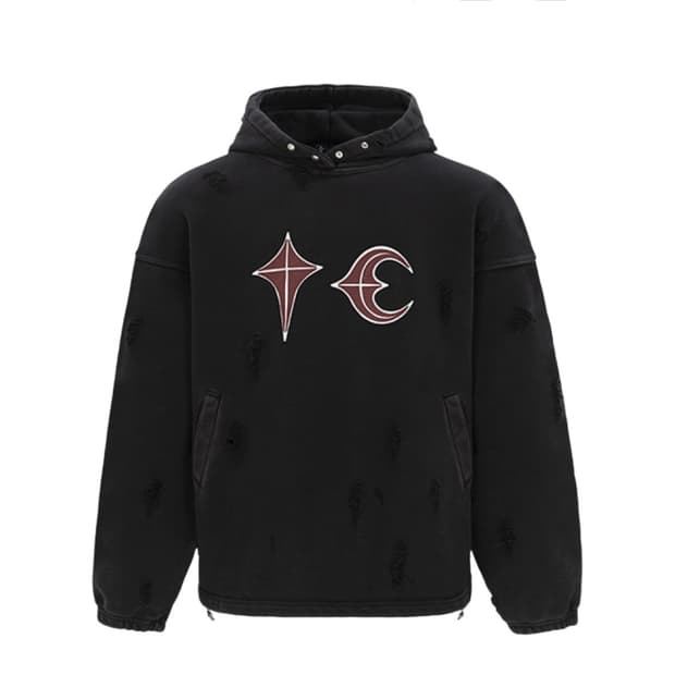 thug club rock hoodie black