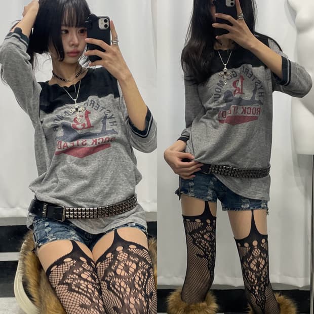 🎸Hysteric Glamour 그레이 롱슬리브🎸