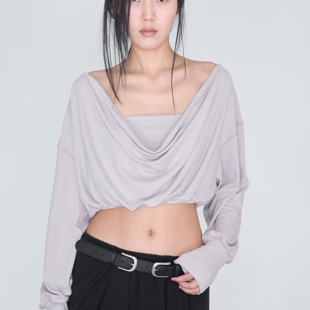 Draped Back Top _ Beige