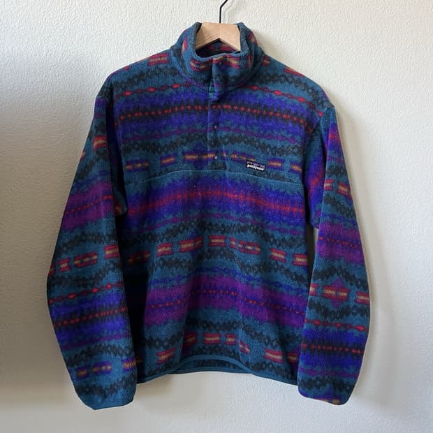 90s 파타고니아 신칠라 스냅-T 퍼플/블루/레드 USA