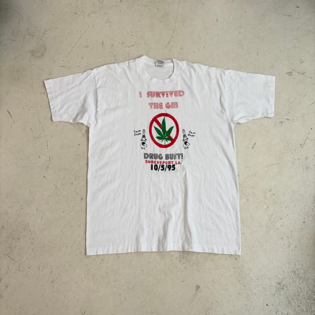 90s USA Shreveport LA Drug Bust 반팔티 XL